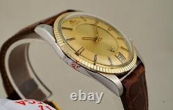 Vintage Lecoultre Memovox Alarm Date 14k Gold Fluted Bezel 35mm Manual-wind 1967