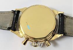 Vintage Mens Solid 18k LeCOULTRE Chronograph Watch Voljoux 72 1950s EXLNT RARE