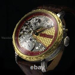 Vintage Mens Wristwatch Skeleton Men's Wrist Watch Le Coultre Swiss Movement