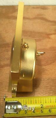 Vintage New Jaeger LeCoultre 8-Day Alarm Clock Gilded Rectangle Oval Dial Gold