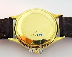 Vintage Solid 18k JAEGER-LeCOULTRE Automatic Watch Cal 481 Black Dial EXLNT