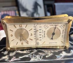 Vintage Swiss Jaeger LeCoultre Alarm/Barometer Desk Clock