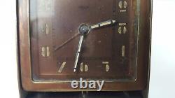 Vintage Swiss Jaeger Lecoultre Manual Wind Folding Steel Travel Desk Alarm Clock