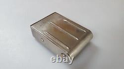 Vintage Swiss Jaeger Lecoultre Manual Wind Folding Steel Travel Desk Alarm Clock