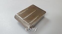 Vintage Swiss Jaeger Lecoultre Manual Wind Folding Steel Travel Desk Alarm Clock