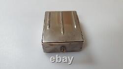 Vintage Swiss Jaeger Lecoultre Manual Wind Folding Steel Travel Desk Alarm Clock