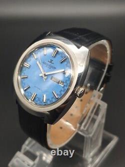 Vintage Swiss jaeger le coultre Automatic Date Men's Wrist Watch-ocean blue dial