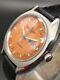 Vintage Swiss Jaeger Le Coultre Automatic Date Men's Wrist Watch-orange Dial