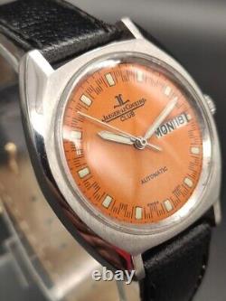 Vintage Swiss jaeger le coultre Automatic Date Men's Wrist Watch-orange dial