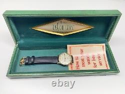 Vintage lecoultre mechanical swiss made wristwatch with box & paper