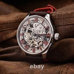 Vintage skeleton wristwatch, antique watch, swiss mens watches, exclusive watch