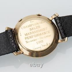 1955 Ford Lecoultre Memovox Vintage Hommes Wrist Alarm 10k Gold Rempli 34mm Runs