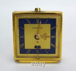 Horloge de bureau réveil vintage LeCoultre en lapis 8 jours