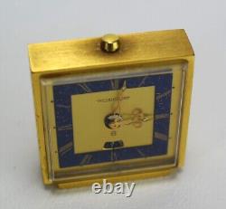 Horloge de bureau réveil vintage LeCoultre en lapis 8 jours