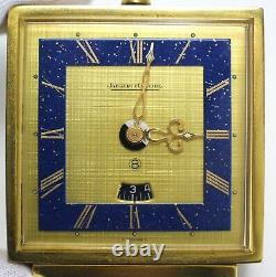 Horloge de bureau réveil vintage LeCoultre en lapis 8 jours