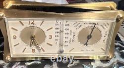 Horloge de bureau vintage Jaeger LeCoultre Alarme/Baromètre suisse
