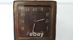 Horloge de voyage de bureau pliante en acier à remontage manuel Jaeger Lecoultre suisse vintage
