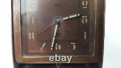 Horloge de voyage de bureau pliante en acier à remontage manuel Jaeger Lecoultre suisse vintage