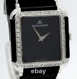 Jaeger-LeCoultre 18 Or Blanc Vintage Montre pour Dames en Onyx et Diamants 6050 22