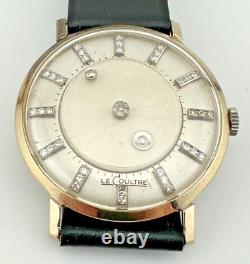 LeCoultre Galaxy Diamond Mystery Dial Montre Vintage en or blanc 14 carats à remontage manuel