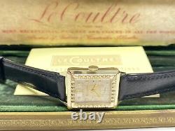 Lecoultre 10 ktgf montre-bracelet suisse vintage mécanique de type tank avec boîte et papier