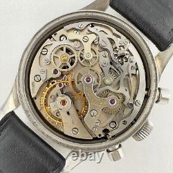 Montre-bracelet chronographe pour hommes Vintage LeCoultre Valjoux 72 en acier inoxydable suisse