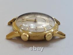 Montre-bracelet vintage Le Coultre en or rempli 10k avec réveil