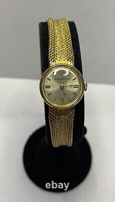 Montre bracelet vintage en or jaune 18 carats pour femme Jaeger LeCoultre antique