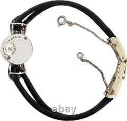 Montre-bracelet vintage pour dames Jaeger LeCoultre en platine avec diamants, ensemble complet.