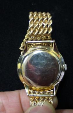 Montre habillée vintage en or jaune 14 carats avec diamants Le Coultre Vacheron Constantin G192