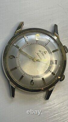 Montre vintage pour homme LeCoultre Memovox Alarm Bumper automatique en or rempli de luxe