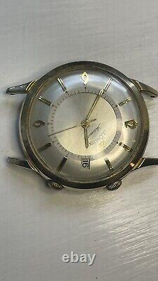 Montre vintage pour homme LeCoultre Memovox Alarm Bumper automatique en or rempli de luxe