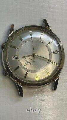 Montre vintage pour homme LeCoultre Memovox Alarm Bumper automatique en or rempli de luxe