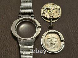 Rare Vintage Jaeger LeCoultre en argent sterling fabriqué en Suisse 17 bijoux Boîtier ovale Homme