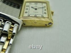 VTG Jaeger LeCoultre Reverso Classique Montre-Bracelet en Or 18K et Acier à Quartz