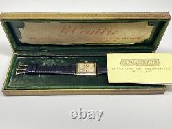 Vintage 10ktgf Lecoultre Réservoir Mécanique Montre-bracelet Suisse Avec Boîte Et Papier