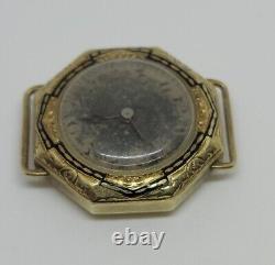 Vintage 14k Or Jaune Une Lecoultre 15 Jewels Montre Mécanique Pour La Réparation