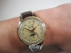 Vintage 1950s Jaeger-lecoultre Triple Date Moon Phase Wrist Watch 486/aw