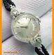 Vintage 50's Ladies Lecoultre Solide 14k Or Blanc Cadran Original Diamant Montre