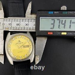 Vintage Jaeger Lecoultre Club Automatic Day Date Wrist Watch F7 Pour Hommes