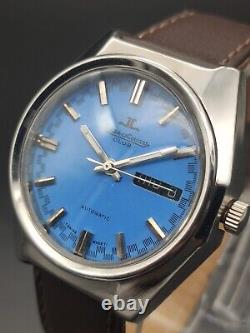 Vintage Jaeger Lecoultre Club Automatique Suisse Humaine Wrist Watch Ocean Blue Cadran