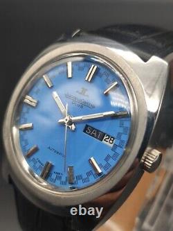 Vintage Swiss Jaeger Le Coultre Automatic Date Wrist Homme Montre-océan Cadran Bleu