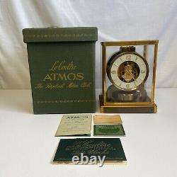 Vtg LeCoultre ATMOS 526-5 Horloge à mouvement perpétuel suisse & Boîte/Étui Lire la description