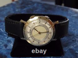 (rare) Vintage Lecoultre Memovox 10k Or Rempli D'alarme Wristwatch Fonctionne Très Bien